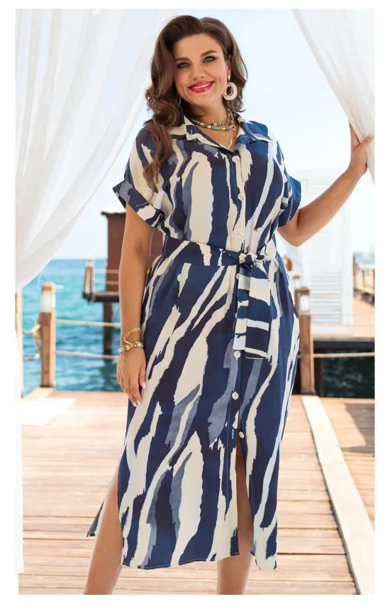 Платье Vittoria Queen 24173 синий+белый