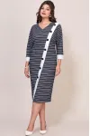 Платье Mira Fashion 5581 серый+белый