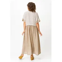Платье Michel Chic 2181 бежевый полоска