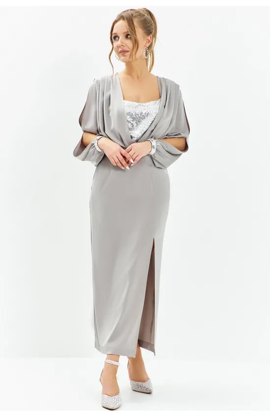 Платье Euromoda 669 серый