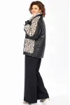 Куртка Lady Secret 7294 черный+леопардовый мех