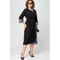 Платье Eva Grant 7220Д черный + серный