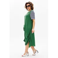 Платье Michel Chic 2178 зелёный+полоска