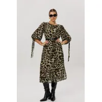 Платье Anelli 1733 Зеленый леопард