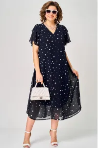 Платье Eva Grant 7116 синий горох