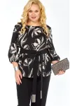 Блузка Элль-Стиль 2446 а черный, белый принт