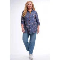 Блузка Таир-Гранд 62443 джинс-газета