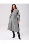 Платье Your Size 2269/170 Черно-белый в «гусиную лапку»