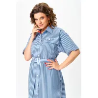 Платье Орхидея Люкс 1540 Синий, белый