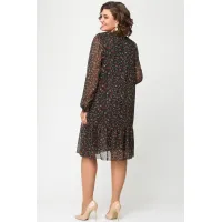 Платье Дали 4560.1 цветы и ягоды на черном