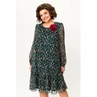 Платье Дали 4560.1 зелень с бежевым