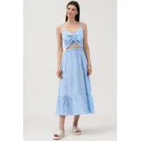 Платье Lenata 16501 голубой с рисунком