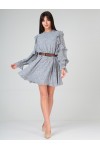 Платье Your Size 2129/164 Серо-голубой в цветы