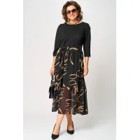 Платье Eva Grant 7216C черый+принт Платье Eva Grant 7216C черый+принт