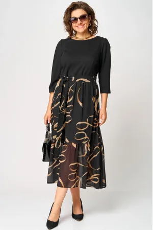 Платье Eva Grant 7216C черый+принт