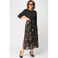 Платье Eva Grant 7216C черый+принт Платье Eva Grant 7216C черый+принт