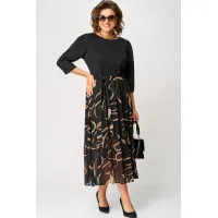 Платье Eva Grant 7216C черый+принт Платье Eva Grant 7216C черый+принт