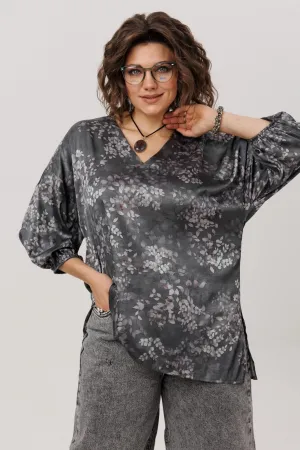 Блузка Anelli 1665.1 графитовый гербарий