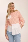 Кофта Kaloris 2183-1 коралловый+бевый