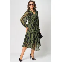 Платье Eva Grant 7122A принт олива Платье Eva Grant 7122A принт олива