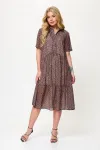 Платье Talia Fashion 424 геометрический принт в черно- коричневых тонах.