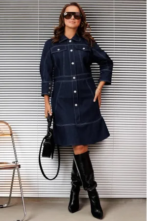 Платье Invite 4103 темный джинс