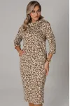 Платье Anastasia 1303 кофейный (анималистический принт)