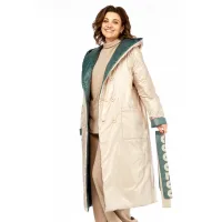 Пальто Диамант 1893 бежево-зелёный