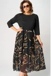 Платье Eva Grant 7216C черый+принт Платье Eva Grant 7216C черый+принт