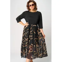 Платье Eva Grant 7216C черый+принт Платье Eva Grant 7216C черый+принт