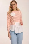Кофта Kaloris 2183-1 коралловый+бевый