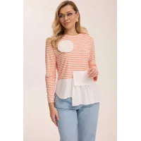 Кофта Kaloris 2183-1 коралловый+бевый