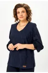 Блузка Белэльстиль 879-329 синий принт