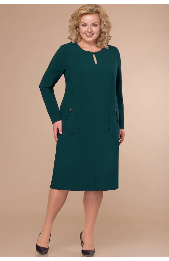 Платье Линия-Л Б-1770 зелёно-синий тёмный