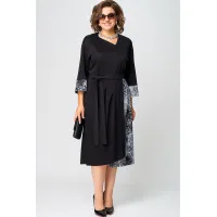 Платье Eva Grant 7220Д черный + серный