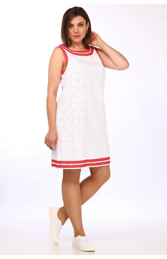 Платье Lady Style Classic 1061/3 Белый с красным