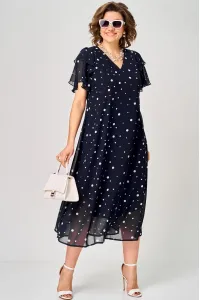 Платье Eva Grant 7116 синий горох