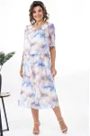 Платье Alani 2370 белый+голубой+бежевый