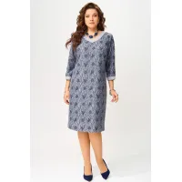 Платье Fita 5091 Роксана серо-синий