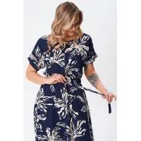 Платье Your Size 2256/170 Цветочный принт на темно-синем