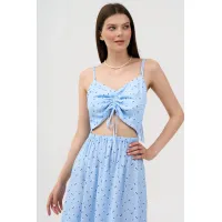 Платье Lenata 16501 голубой с рисунком