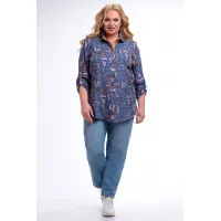 Блузка Таир-Гранд 62443 джинс-газета