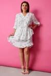 Платье Begimoda 1056 шалфей на белом