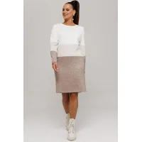 Платье Галеан Cтиль 915 бежевый с коричневым