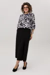 Блузка Anelli 1779 черно-белые цветы