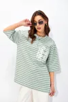 Майка Люше 4338 мята+белый (полоска)