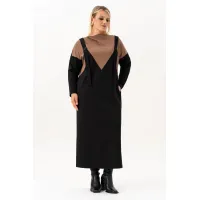 Платье Algranda 4092 Черный,Светло-коричневый