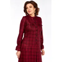Платье Celentano 5078 бордовая клетка