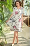 Платье Moda-Versal 2387 молочный+фиолетовый