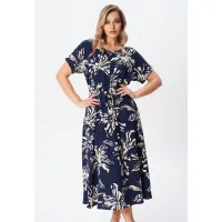 Платье Your Size 2256/170 Цветочный принт на темно-синем